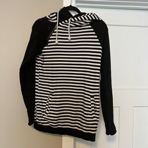 Striped Black and White Women's Hoodie